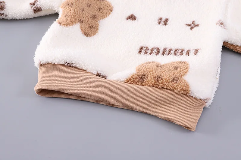 Pijama de invierno para niñas y niños con estampado de oso