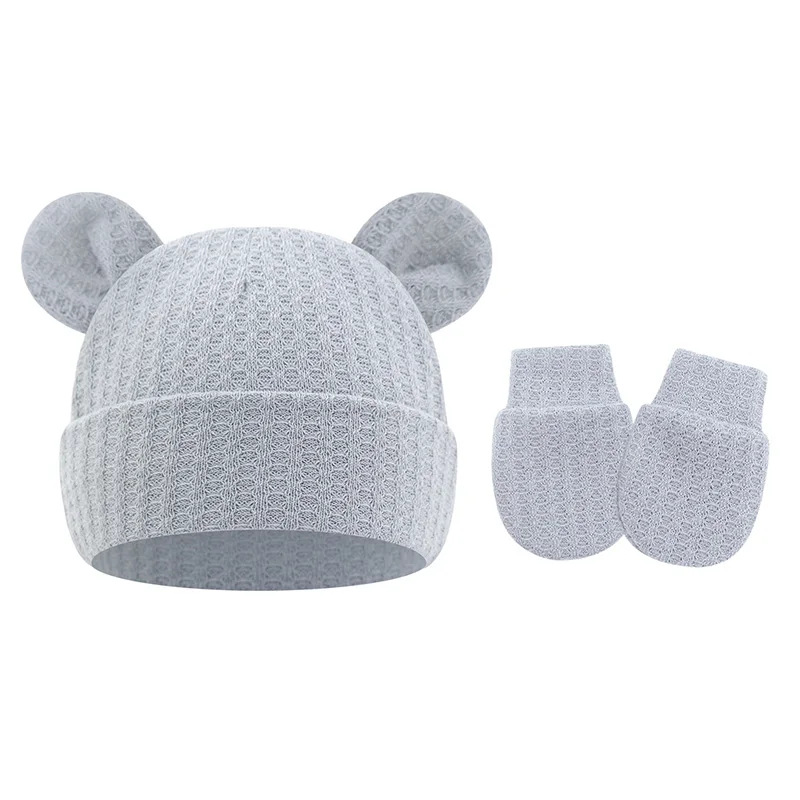 Conjunto de gorro y guantes de punto para recién nacido - imagen 2