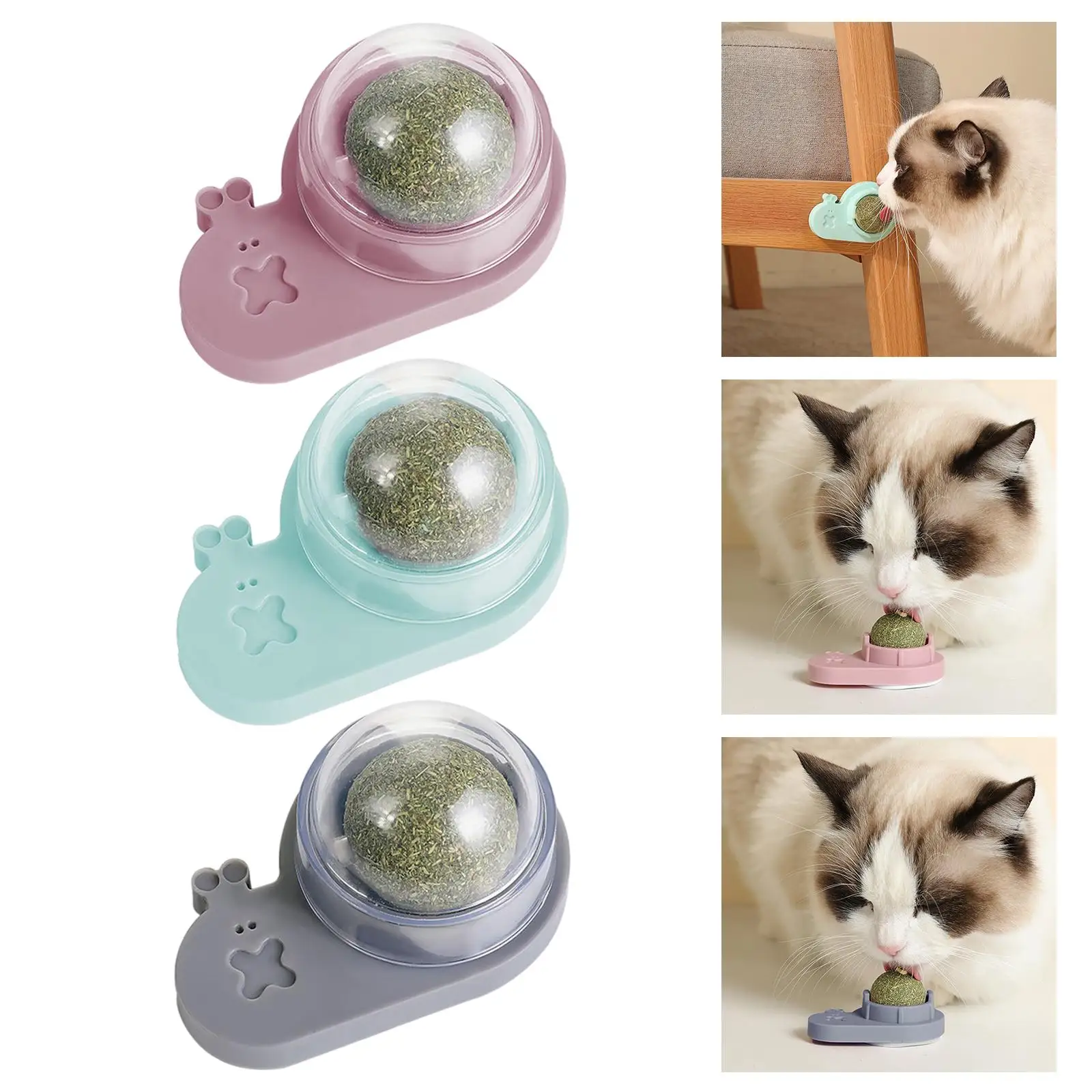 Juguete para gatos con catnip y bola giratoria de menta masticable - imagen 5