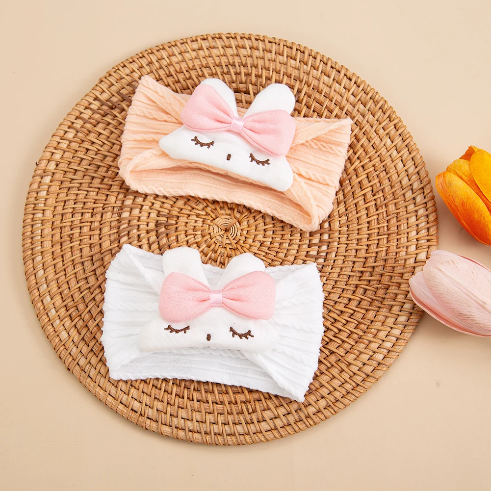 Diademas elásticas para bebé en nailon suave con dibujo de conejo - imagen 4