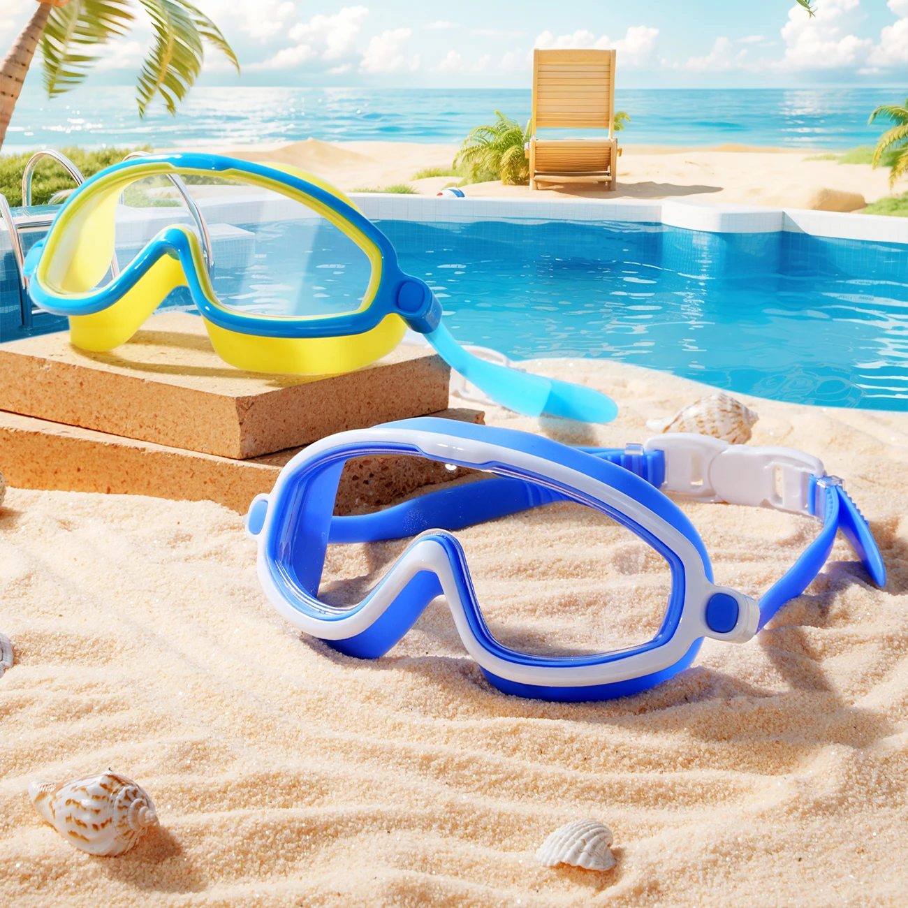Gafas de natación antivaho impermeables ajustables para buceo - imagen 3