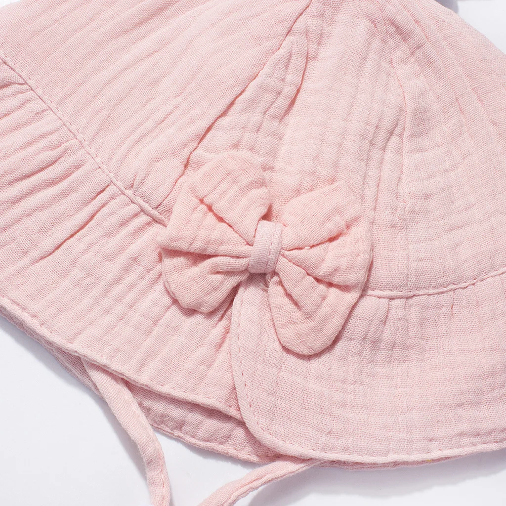 Gorro princesa de bebé en algodón y muselina con lazo ajustable - imagen 3