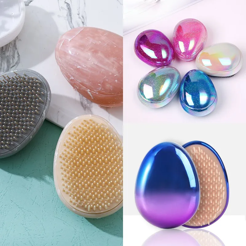 Cepillo de pelo liso para niños en forma de huevo