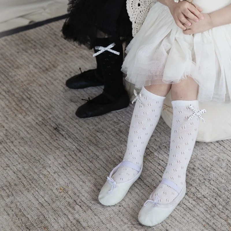 Calcetines finos transpirables para niños - estilo malla con lazo - imagen 2