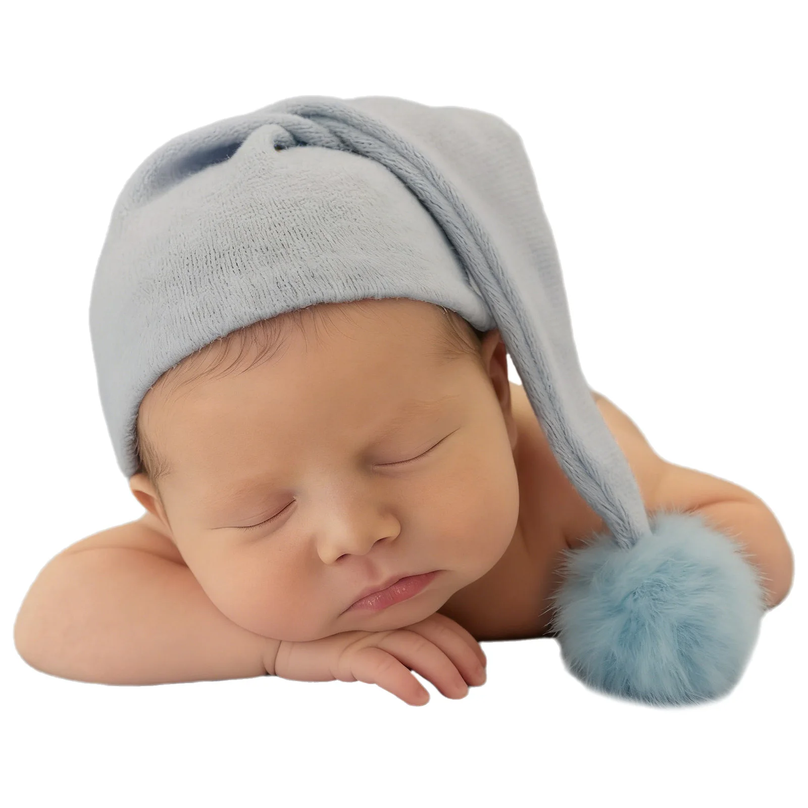 Gorro de punto con borla peluche para bebé, invierno - imagen 3