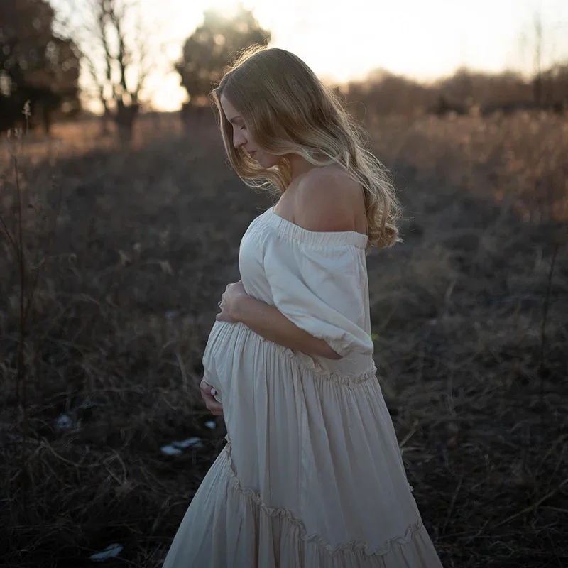 Vestido bohemio algodón para Baby Shower y sesión de fotos - imagen 4