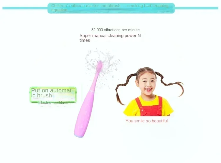 Niño usando el cepillo de dientes eléctrico sónico