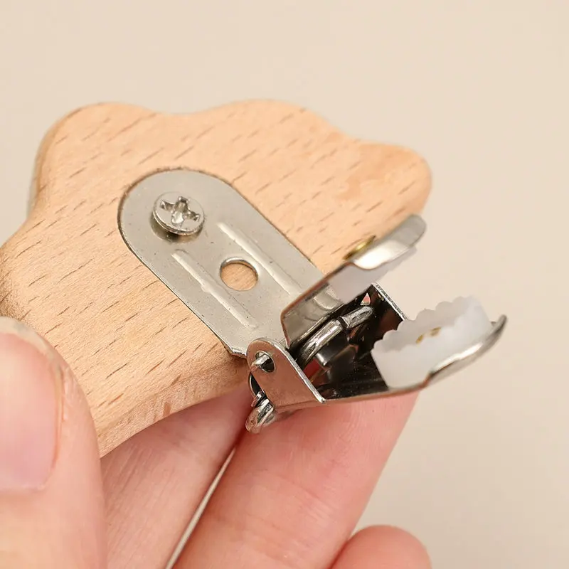 Clip para chupete de madera de roble anticaídas para bebé seguro - imagen 5