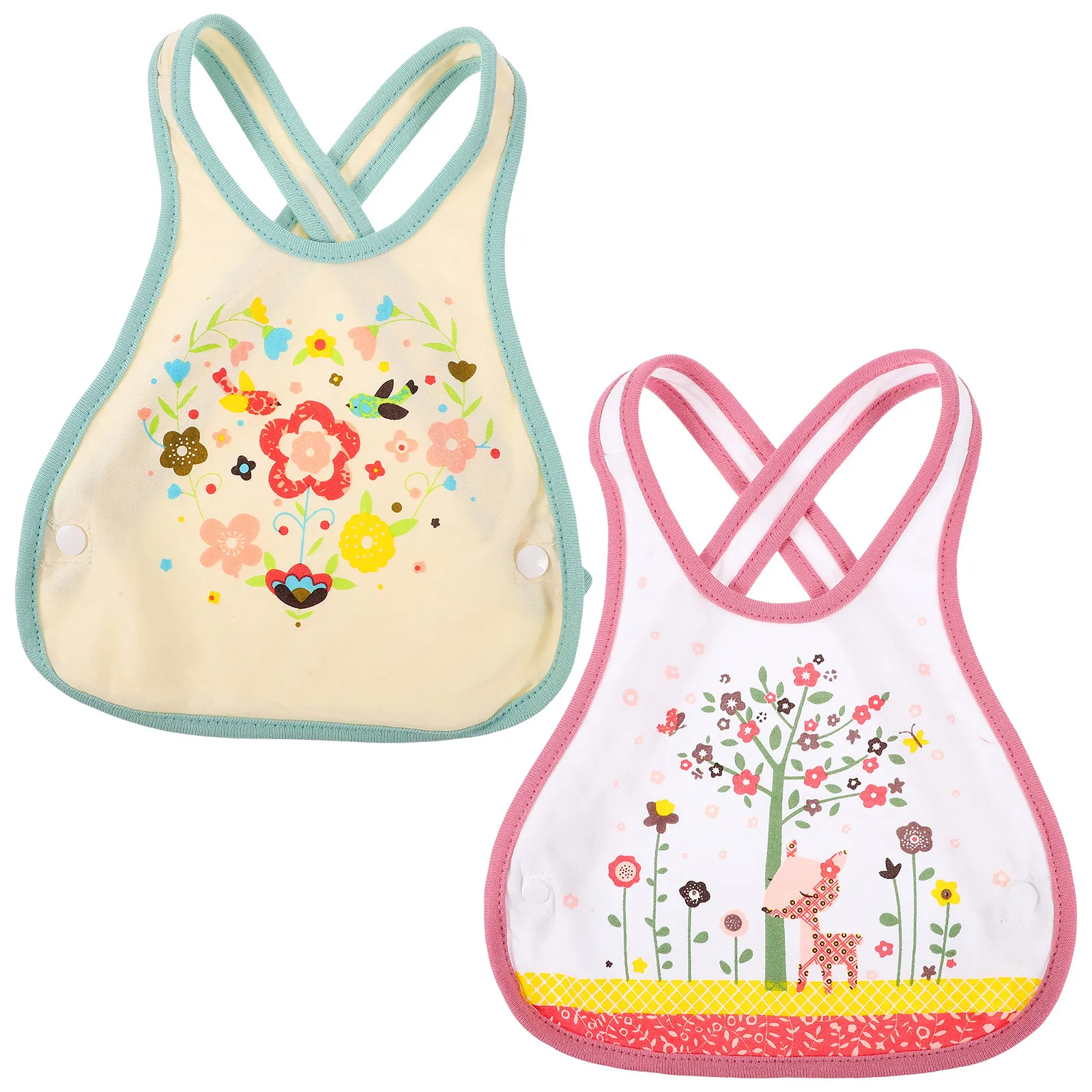 Babero impermeable de algodón para alimentación infantil con correa - imagen 4