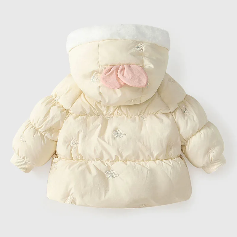Abrigo invierno niña forro polar capucha estilo princesa - imagen 4