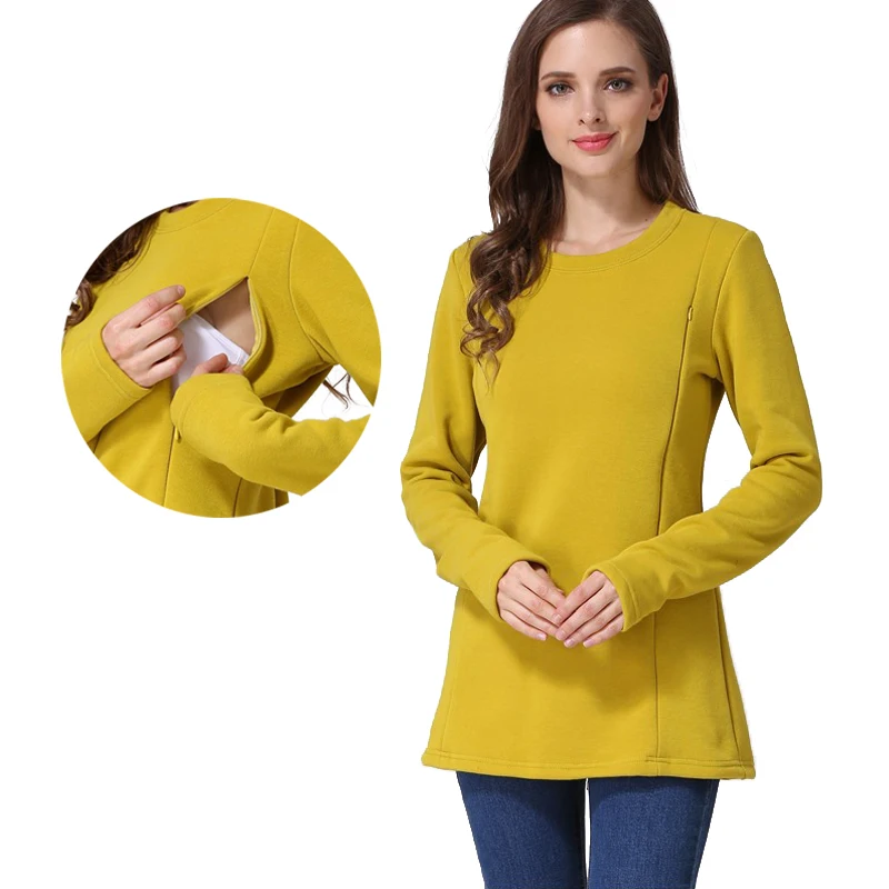 Sudadera de maternity con capucha de lana cómoda para embarazadas - imagen 4