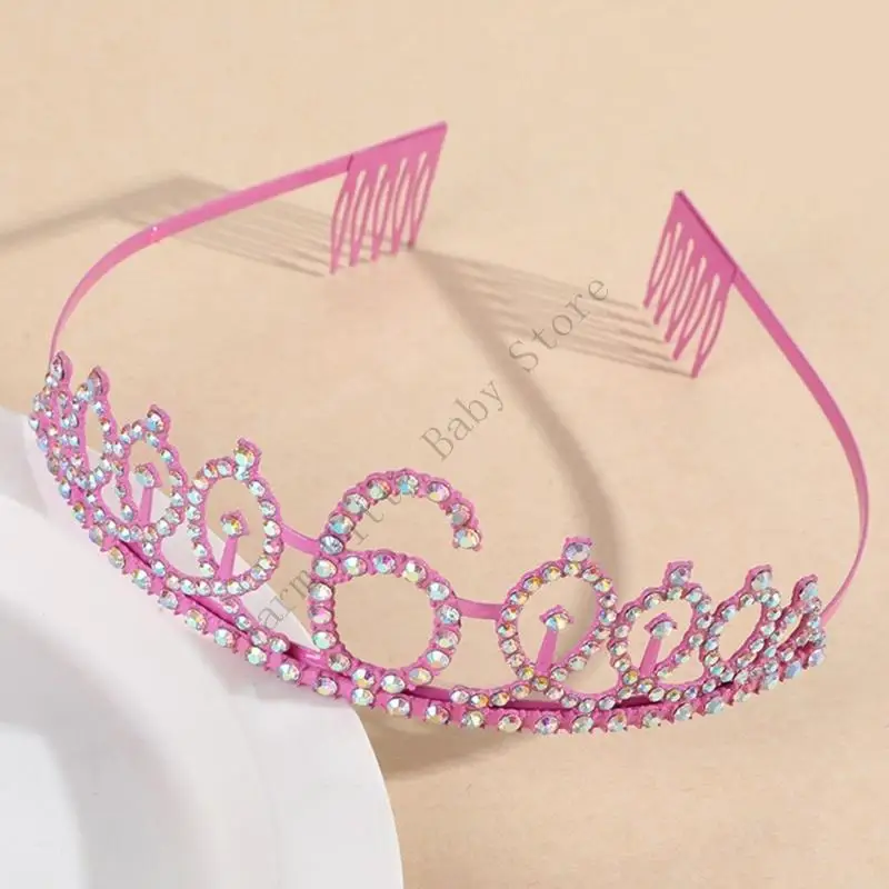 Tiara de princesa con corona de pedrería para fiesta infantil - imagen 3