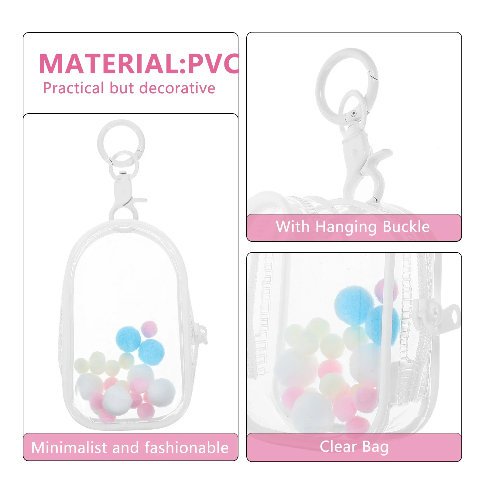Bolsa impermeable transparente de PVC con cremallera para accesorios - imagen 3