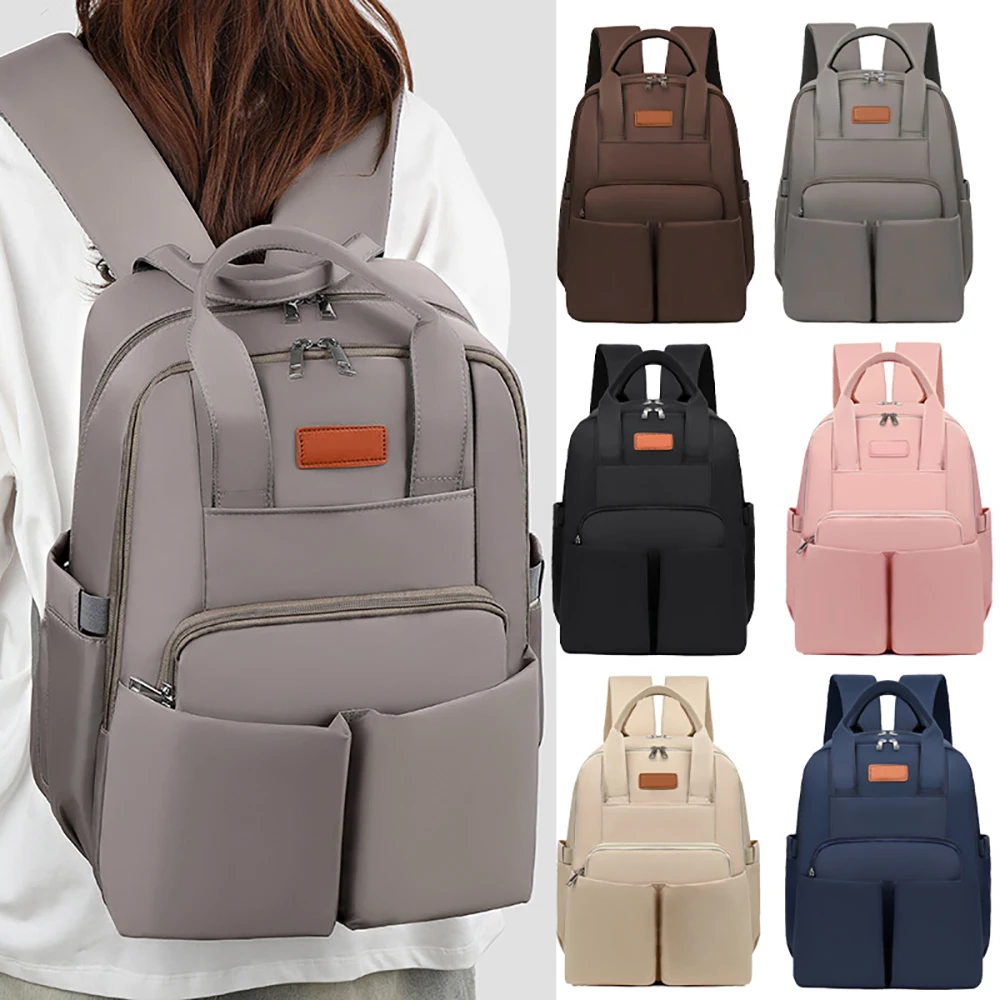 Bolsa de pañales estilo mochila minimalista con multibolsillos - imagen 4