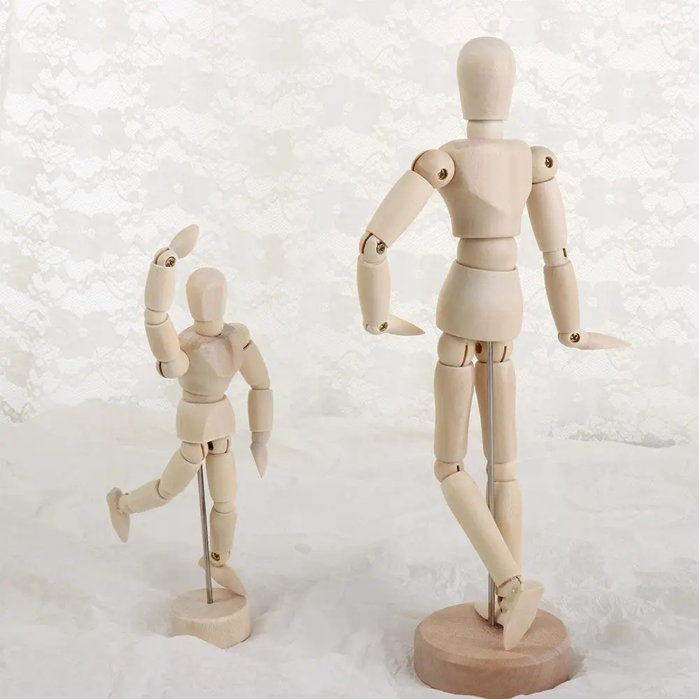 Figuras de acción de madera con extremidades móviles para manualidades - imagen 5