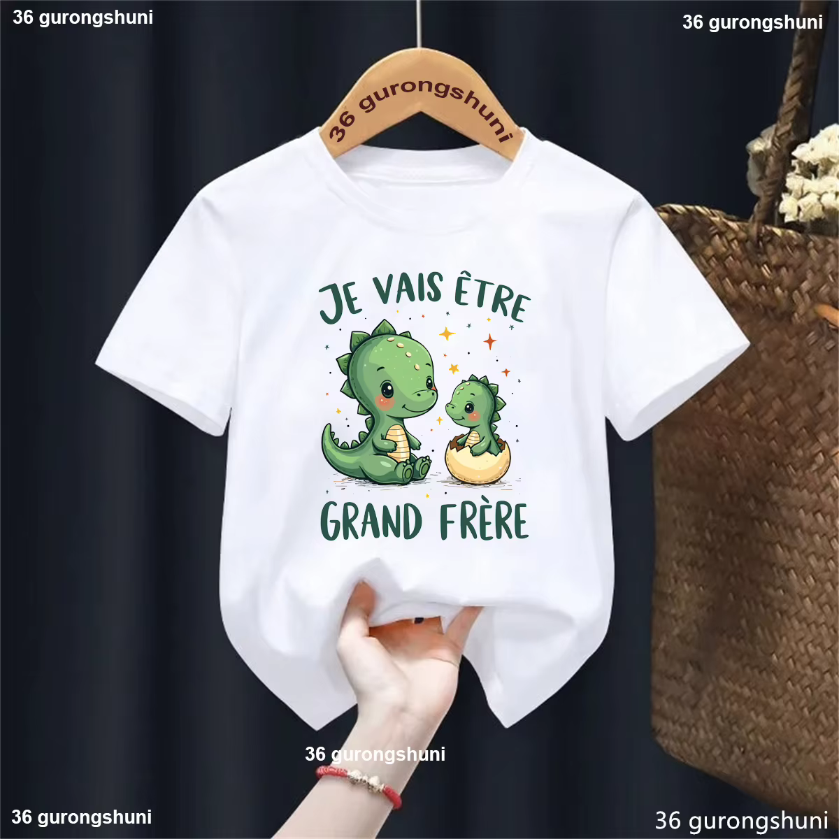 Camiseta de dinosaurio francés para hermano mayor, mensaje divertido - imagen 5