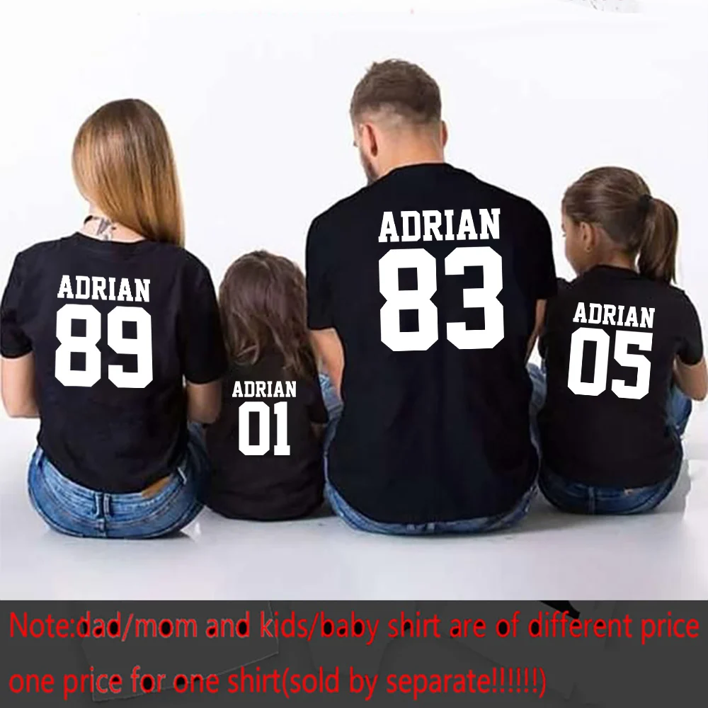 Camisas familiares personalizadas en color blanco