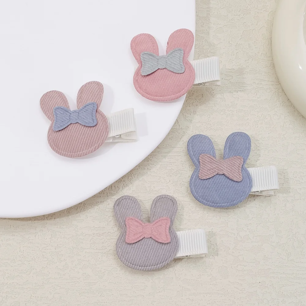 Pinzas de pelo de conejito para niñas, mini pasadores forrados