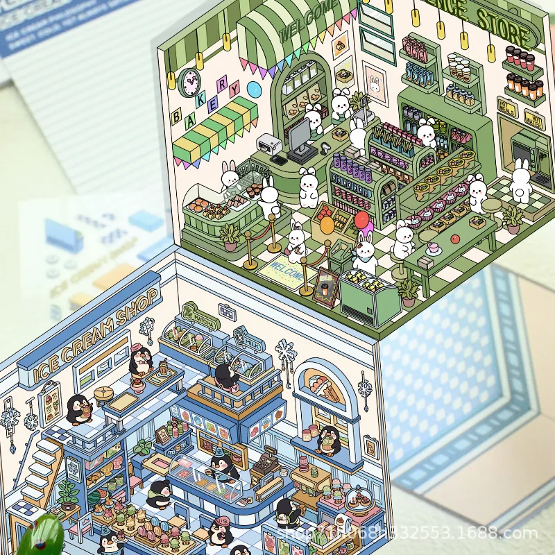 Escenas en miniatura para apilar y pegar - Detalle de capas y relieve