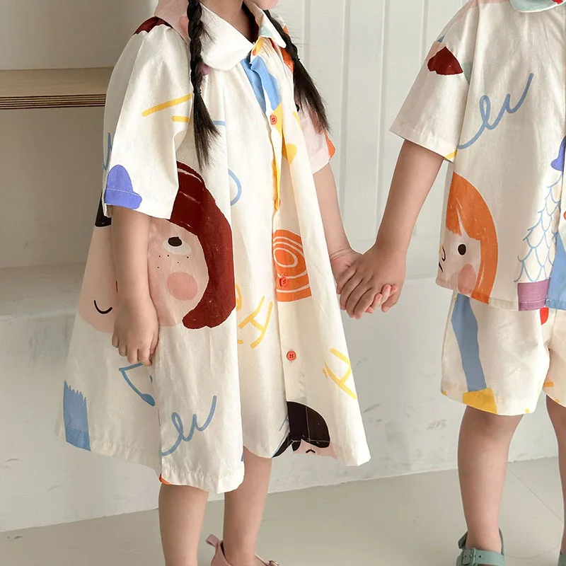 Conjunto verano hermanos: vestido grafiti y camisa manga corta - imagen 3