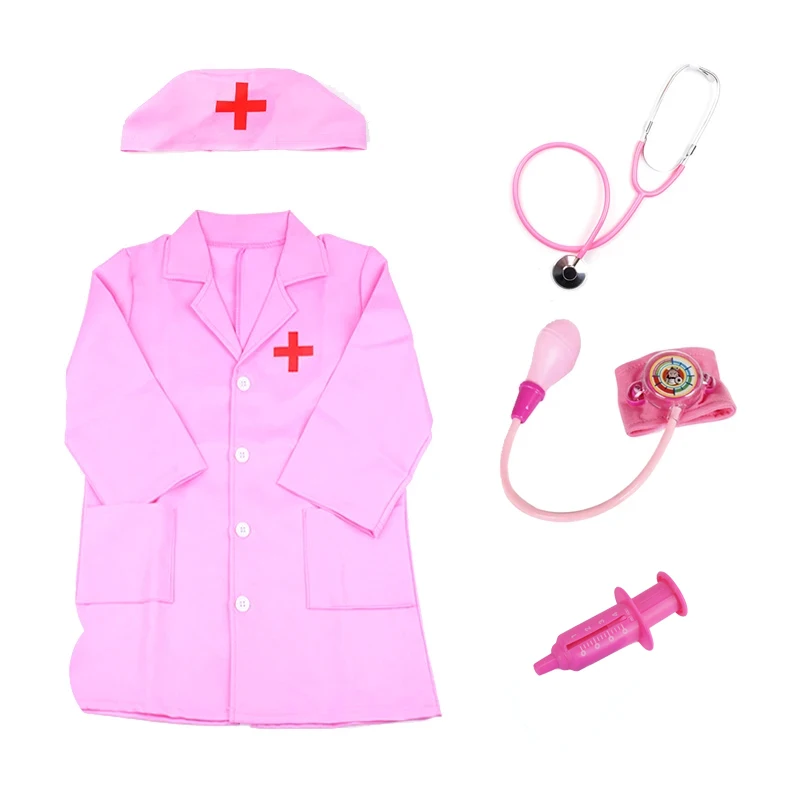 Set completo de juguetes médicos JOKEJOLLY mostrando estetoscopio y termo