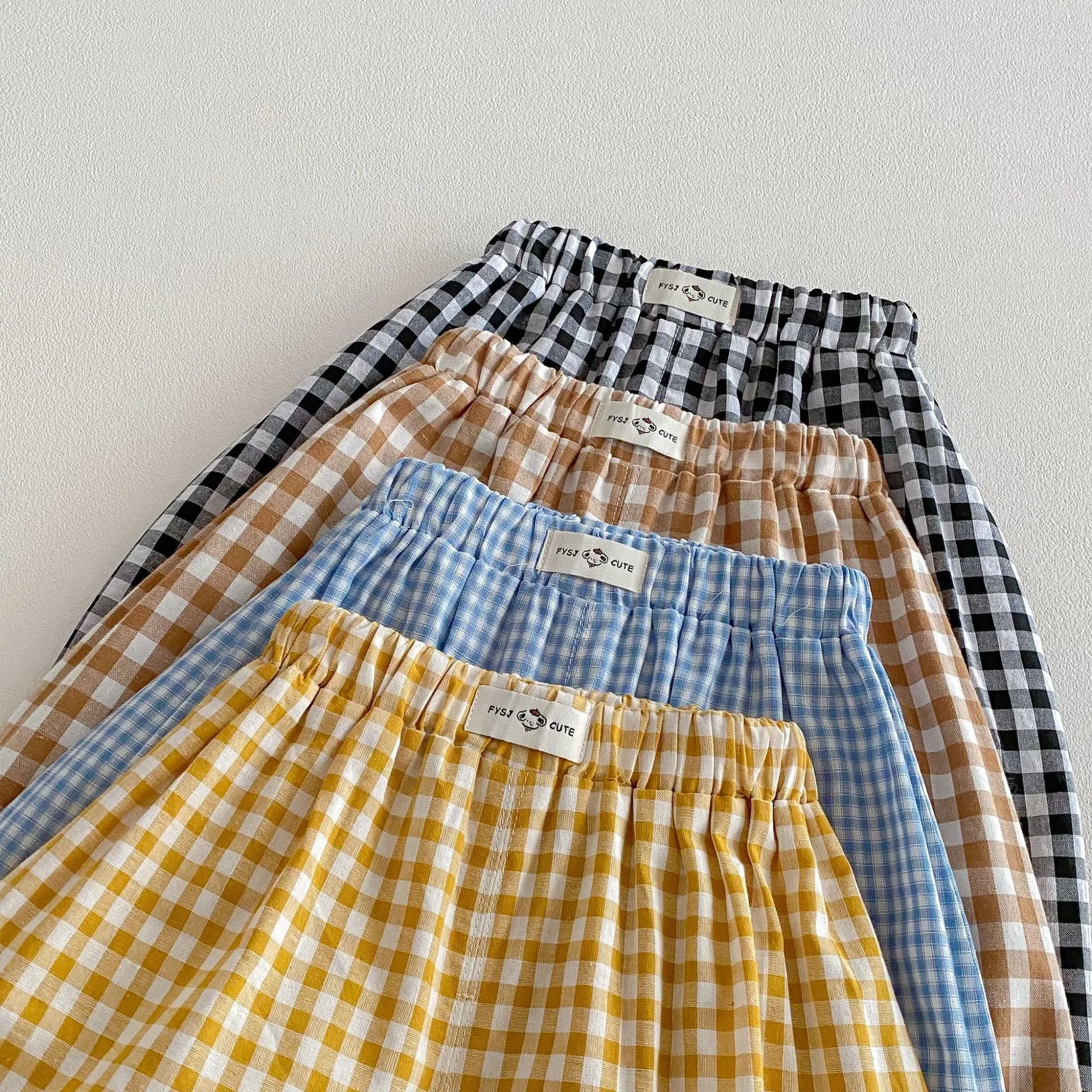 Milancel pantalones de verano holgados para niños con cuadrícula - imagen 4