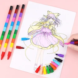 Crayones apilables para niños – 12 colores vivos tipo construcción