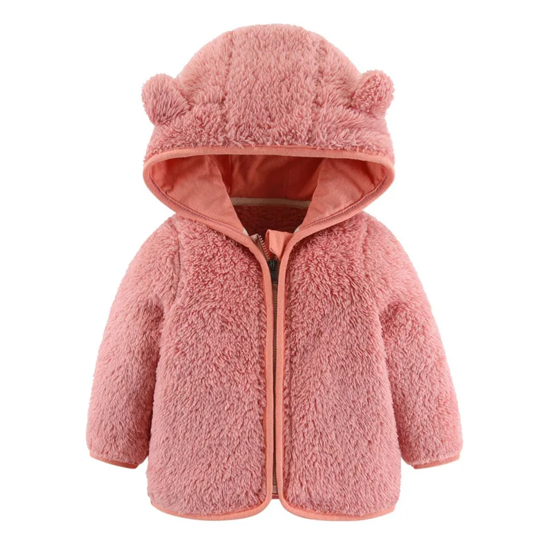 Chaqueta lana bebé con cremallera y capucha – Abrigo invierno - imagen 2