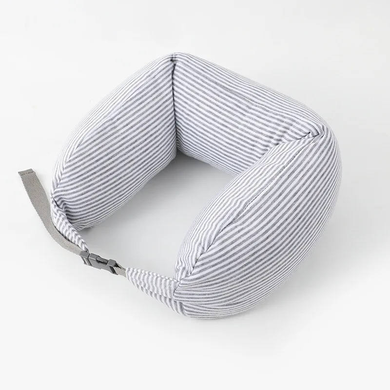 Almohada de viaje cuello en U, relleno partículas para avión y coche - imagen 5