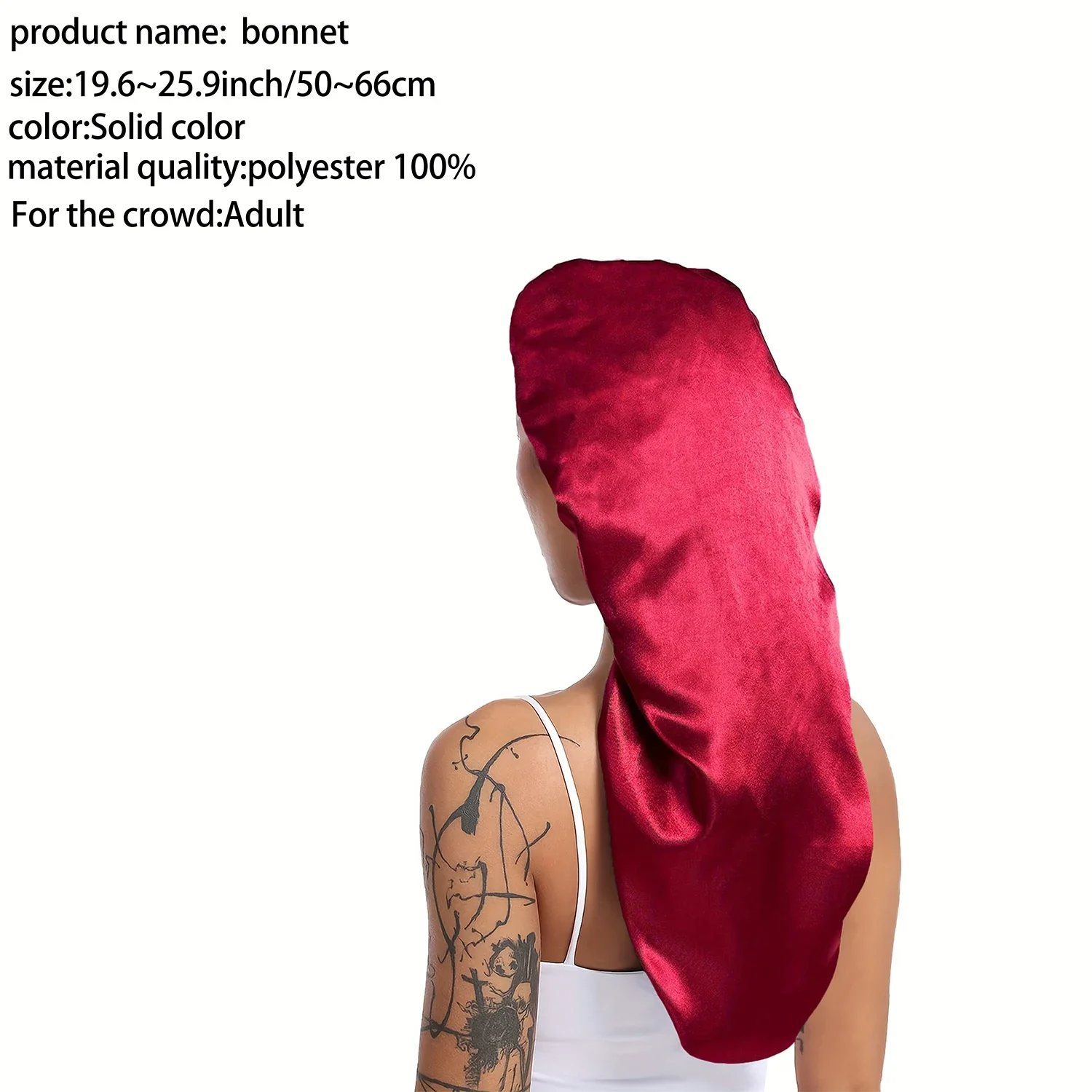 Gorro largo de satén para dormir