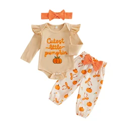Conjunto de Halloween para bebé niña: pelele manga larga bordado
