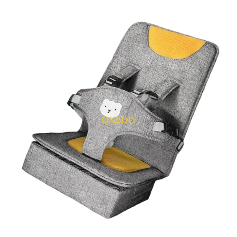 QX2D Asiento portátil infantil con funda de lino lavable a máquina - imagen 2
