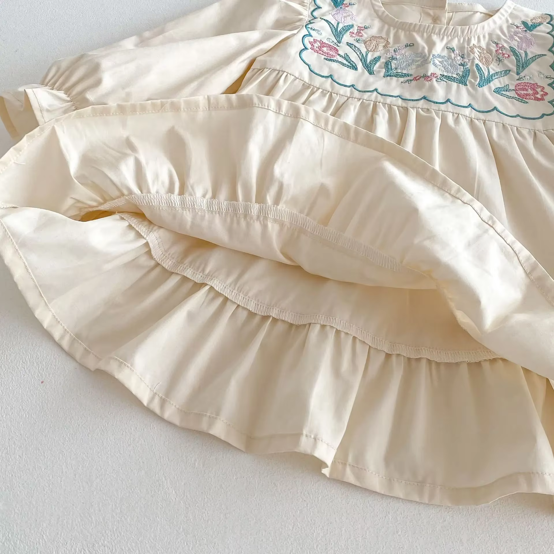 MILANCEL vestido princesa bordado para niña – mangas abullonadas - imagen 4