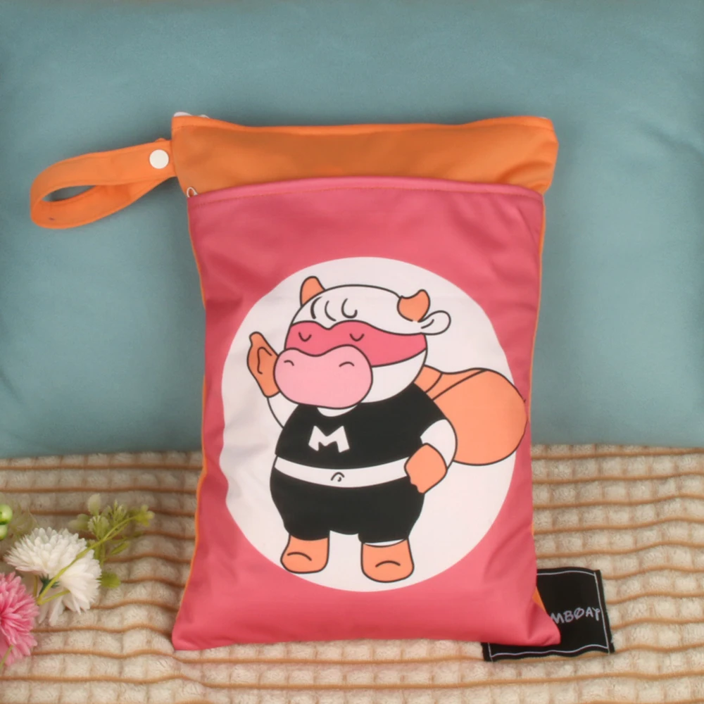 Wetbag reutilizable impermeable para pañales de bebé – Jirafa y mono - imagen 3