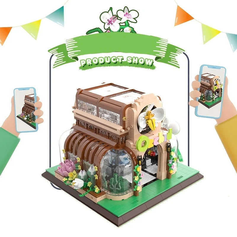 Bloques de construcción casa floral con orquídeas para niños - imagen 5