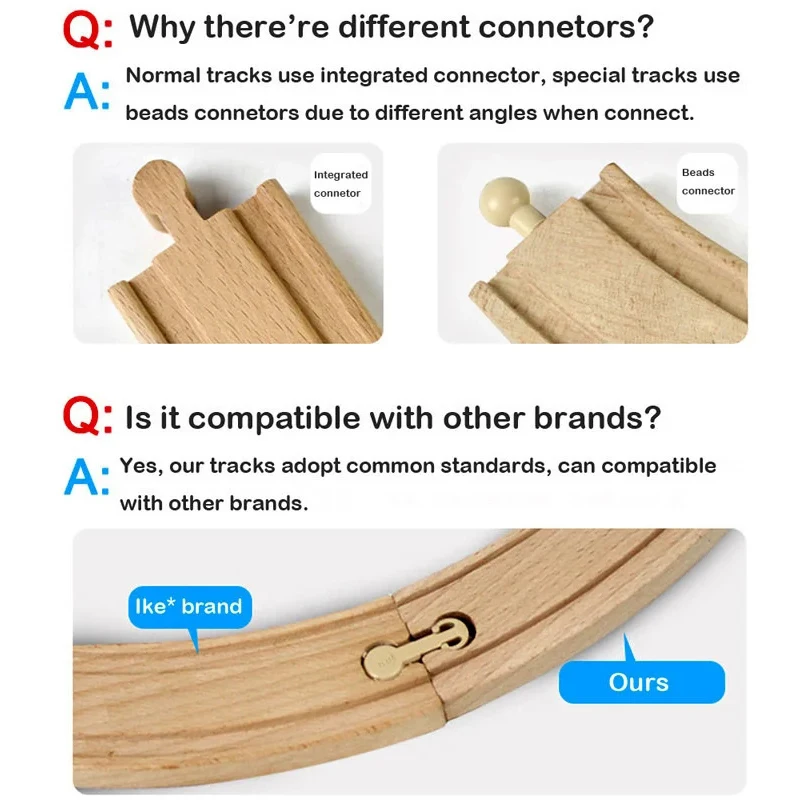 Set de vía de tren de madera de haya para niños – Piezas de estación compatible - imagen 4