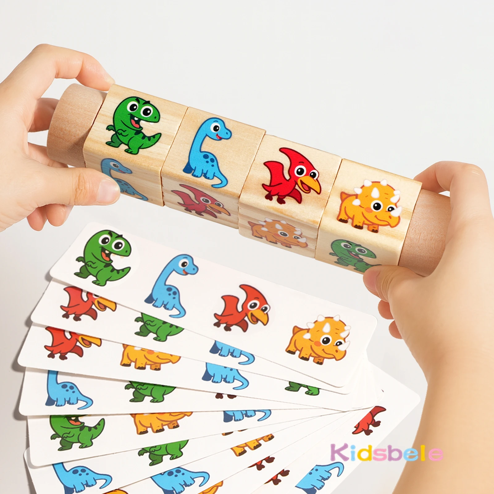 Bloques de construcción giratorios Montessori con animales de madera - imagen 5