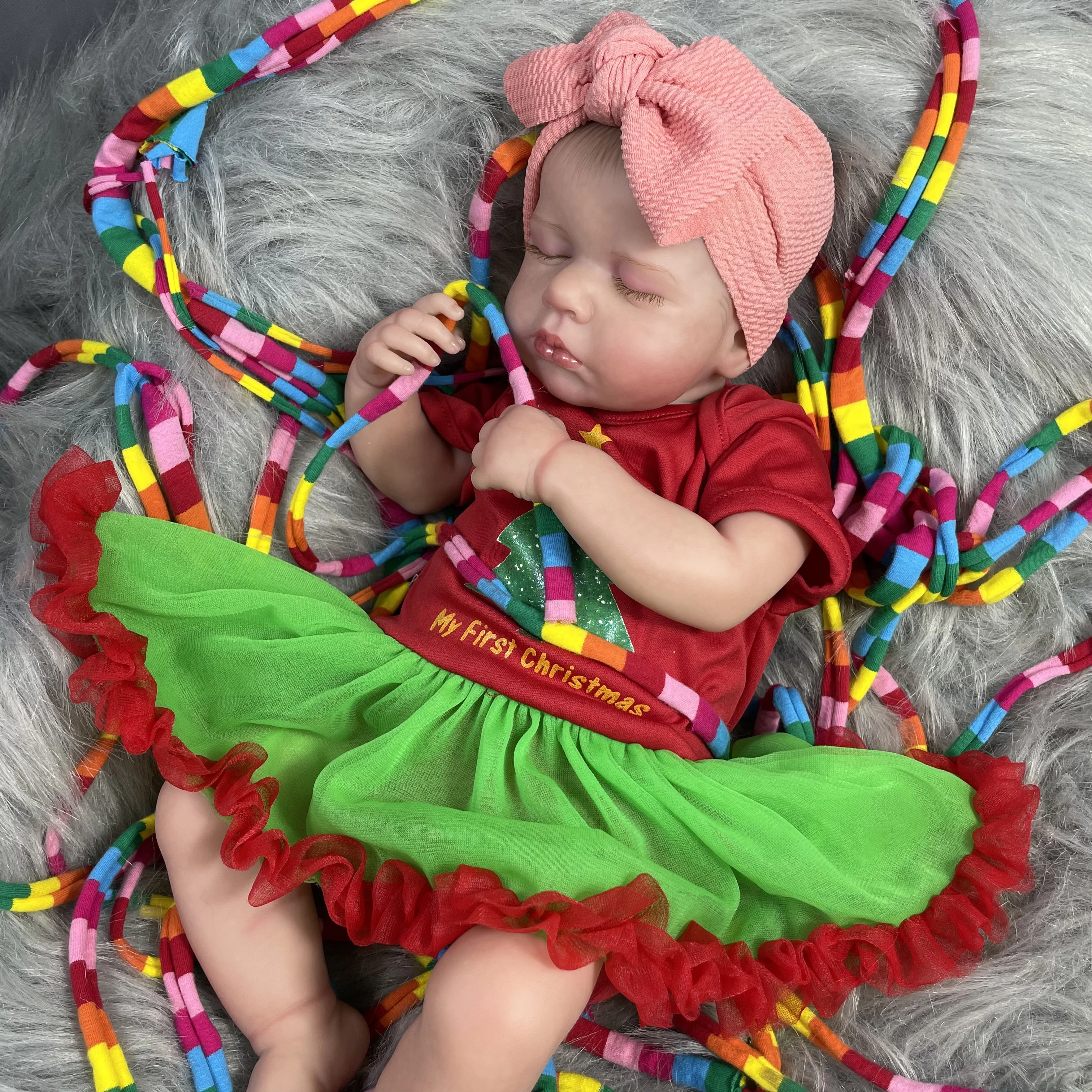 LouLou muñeca reborn para niña de vinilo y silicona realista - imagen 4