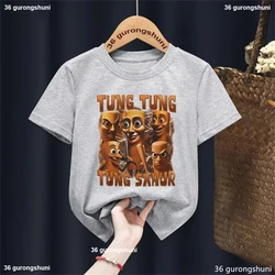 Camiseta infantil Tung Tung Sahur con estampado de cerebro italiano