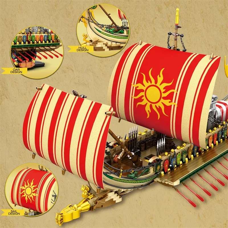Barco triremo griego de construcción – Juguete educativo para niños - imagen 2