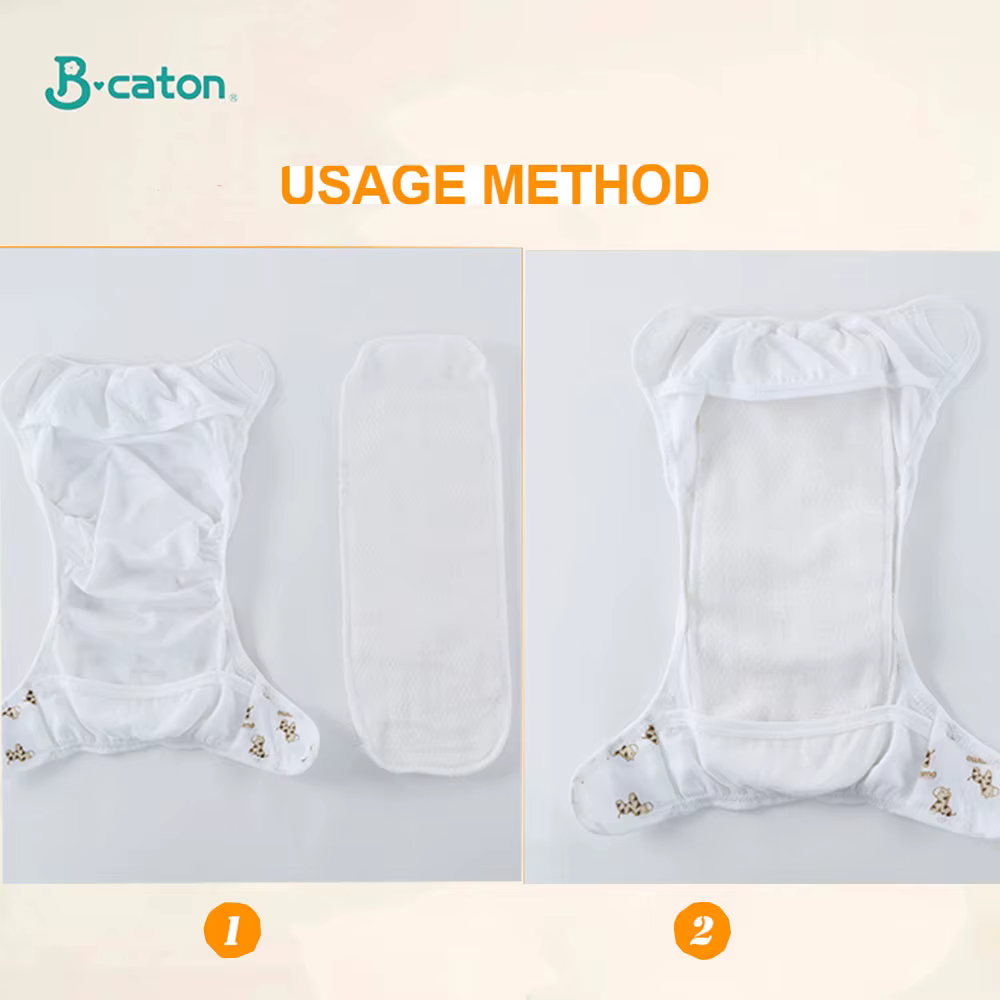 Pañales lavables de algodón ecológico para bebé – Transpirables y absorbentes - imagen 2