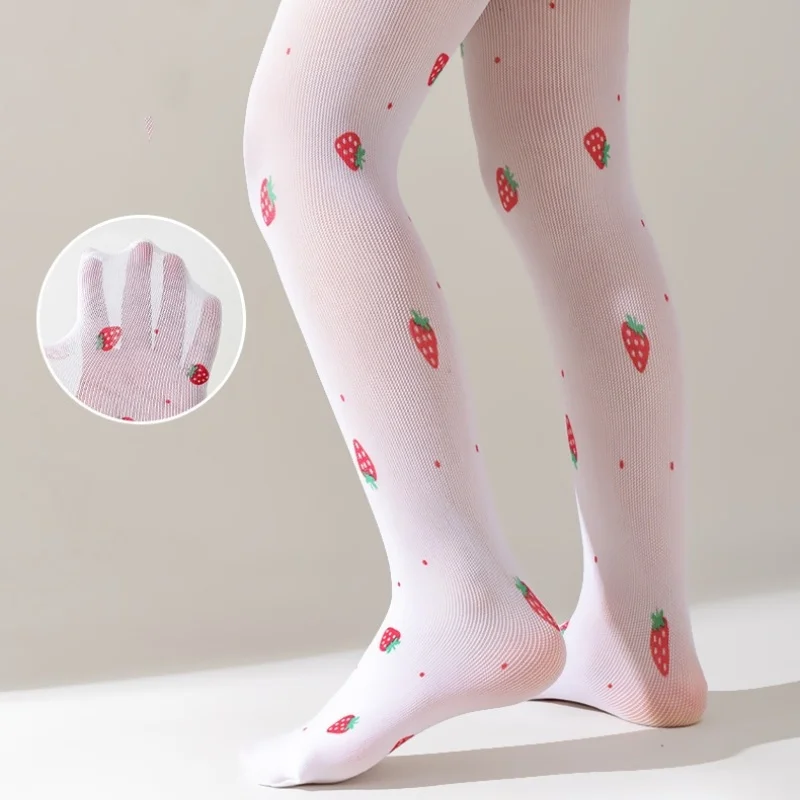 Lawadka pantimedias para niña con estampado de fresa – Finas y suaves
