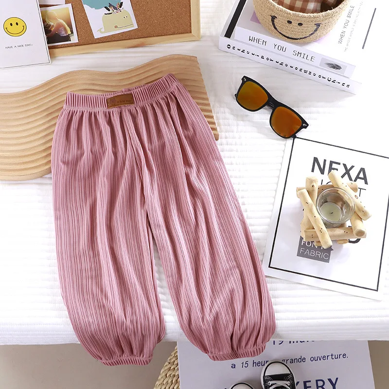 Pantalones de verano antimosquitos transpirables seda helada finos - imagen 4