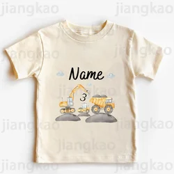 Camisa excavadora con nombre para niños – Manga corta personalizada