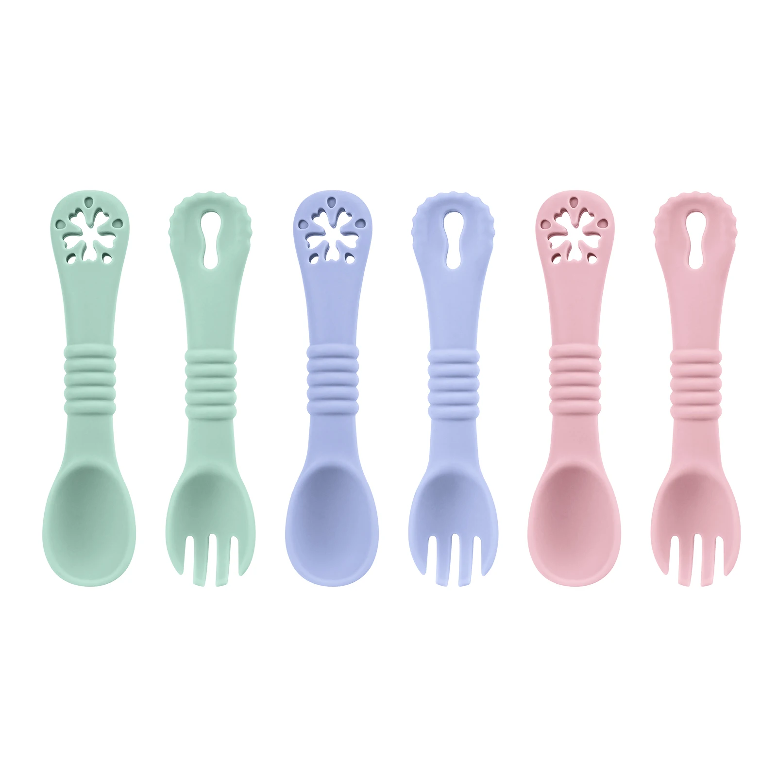 Cubiertos de silicona para bebé – Set de entrenamiento - imagen 3