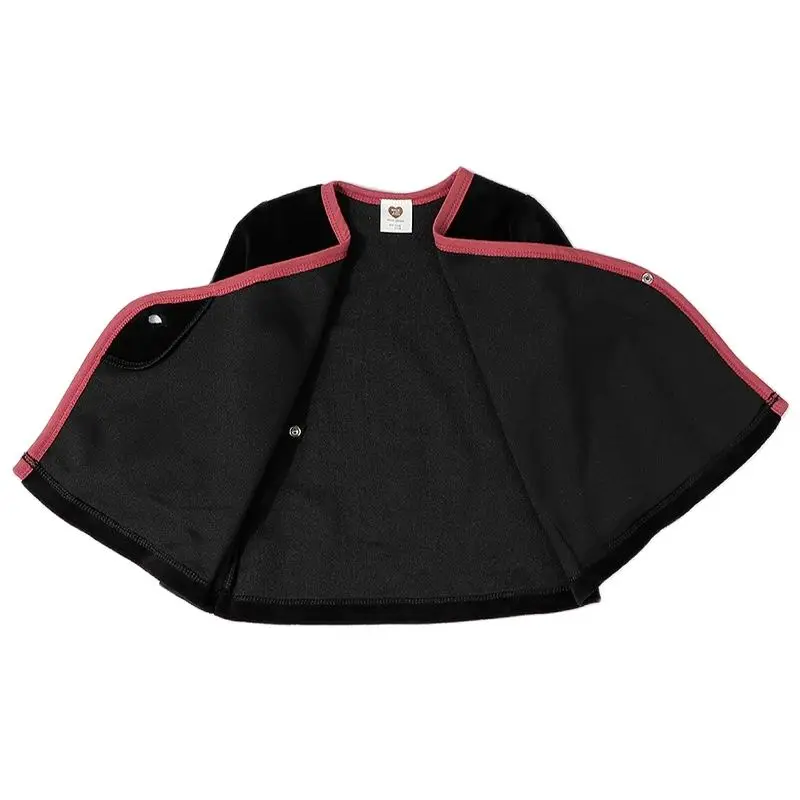 Conjunto pijama terciopelo bebé con apertura lateral negra - imagen 2