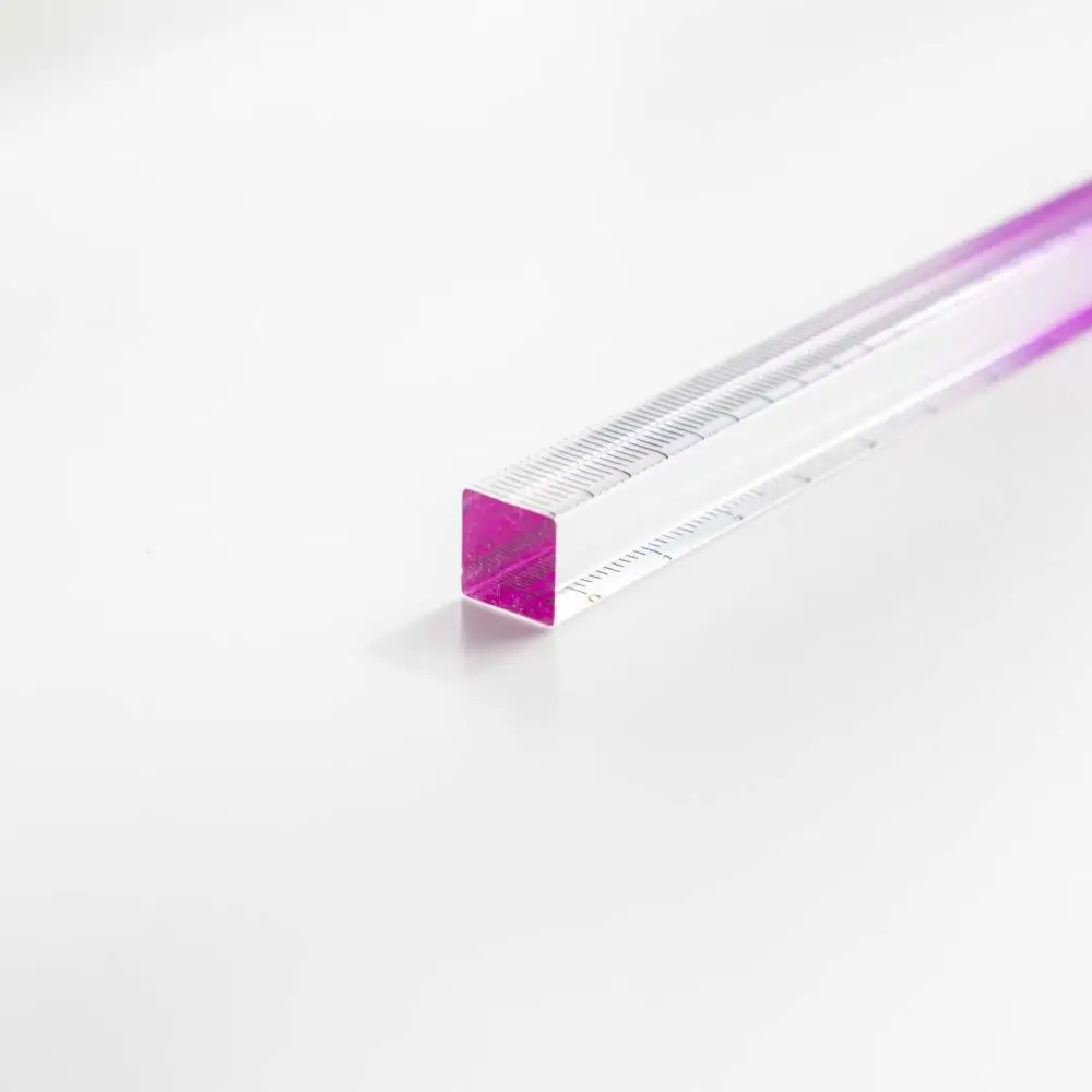 Regla transparente graduada con gradiente acrílica para dibujo