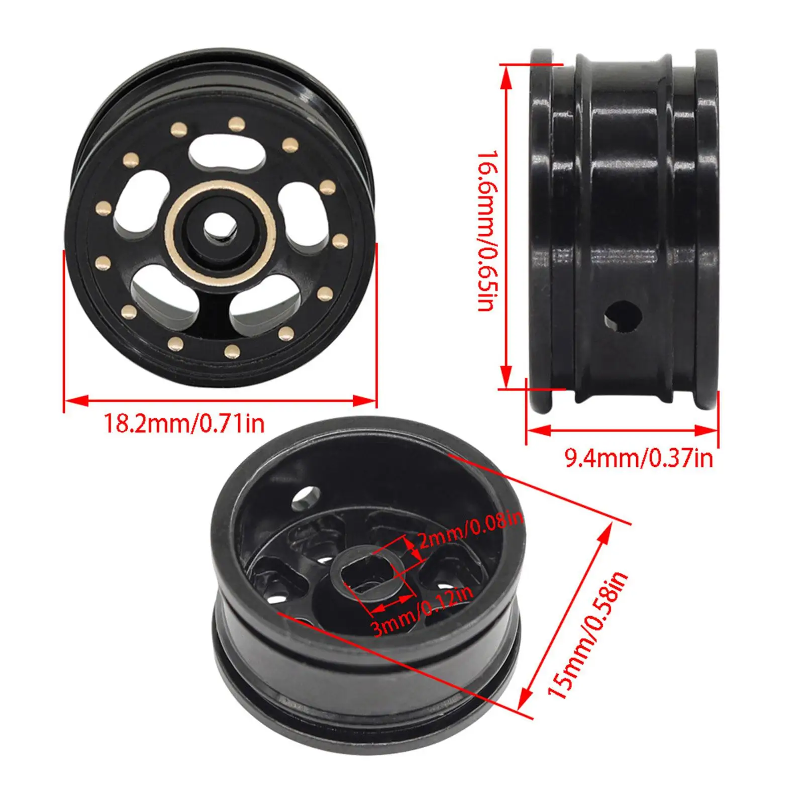 Llantas de latón para RC Crawler con bloqueo de talón y durabilidad - imagen 4