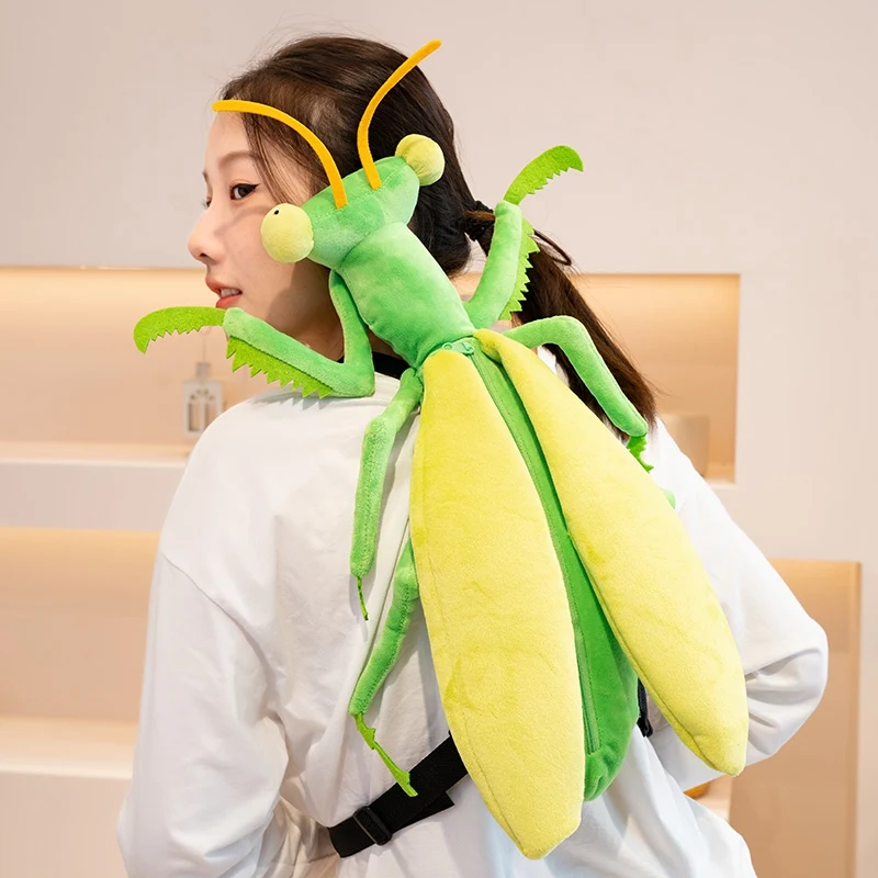Mochila infantil creativa de peluche insectos libélula y mantis