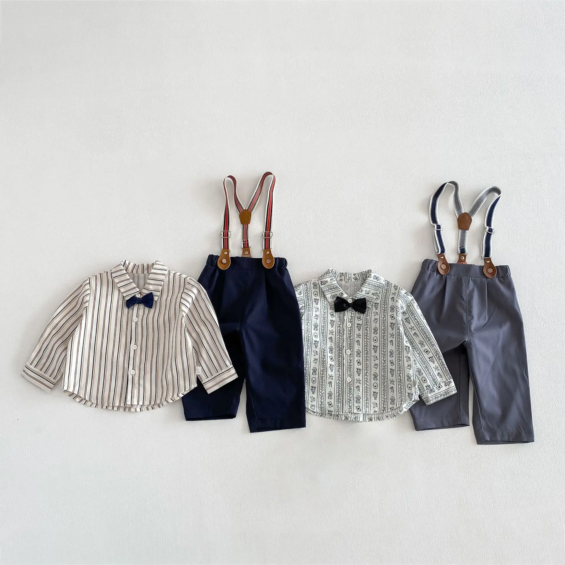 Camisa niño manga larga con pajarita – Estilo coreano infantil - imagen 4